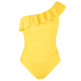 thumbnail image 3 of Hilor Women One Piece Bathing Suits One Shoulder Ruffle Swimwear Tummy Control Monokinis Swimsuits, 3 of 9