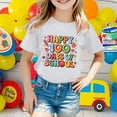 thumbnail image 2 of Suilloe Toddler Girls T-Shirts 100 Days Of School Print Round Neck Short Sleeve Tee Kids Girls Spring Summer Comfy And Style Tee Tops，10 -11 Years, 2 of 4