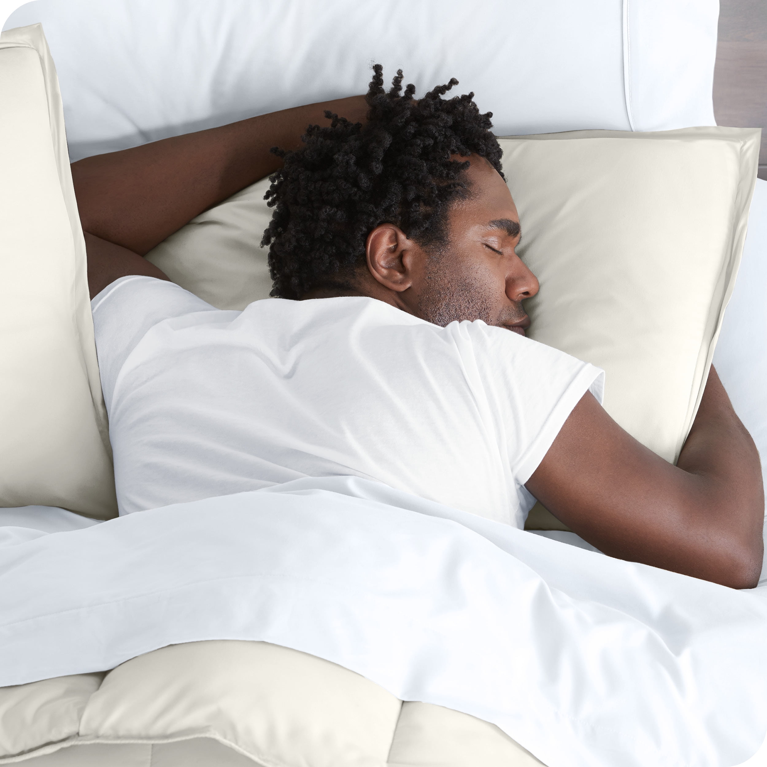 Bare Home Microfiber Duvet Cover & Sham Set, King, Fresh Cream, 3-Pieces