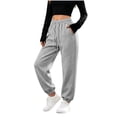 thumbnail image 5 of XUNKUSGA Women's Baggy Sweatpants Casual High Elastic Waist Cinch Bottom Sweat Pants Soft Comfy Solid Color Joggers Athletic Pants with Pockets and Drawstring S, 5 of 10