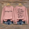 thumbnail image 2 of Clearance! Yajing Oversized Sweatshirt for Women God Says I Am Sweatshirt for Women Winter Sweatshirt Cold Crewneck Sweatshirt Sweatshirt for Women Pink M, 2 of 4