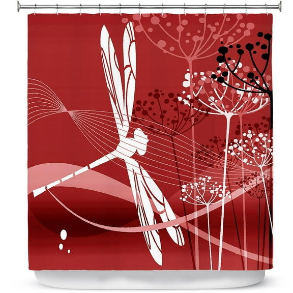 Shower Curtains 70" x 84" from DiaNoche Designs by Angelina Vick - Flight Pattern 5 Red
