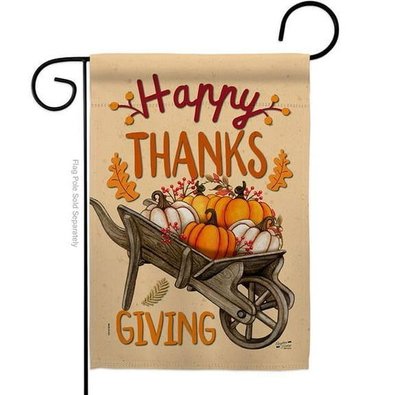 Angeleno Heritage G135298-BO 13 x 18.5 in. Fall Pumpkins Garden Flag with Thanksgiving Double-Sided Decorative Vertical Flags House Decoration Banner Yard Gift