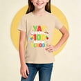 thumbnail image 5 of 100th Day of School Tshirt for Girls, Kids 100 Days of School Celebration Shirt, Beige Short Sleeve Graphic Tee with Cut Out Shoulder,Size 7-8 T, 5 of 5