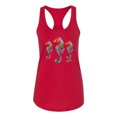 thumbnail image 2 of Wild Bobby, Colorful Rainbow Seahorses Animal Lover Ladies Racerback Tank Top, Red, Medium, 2 of 3