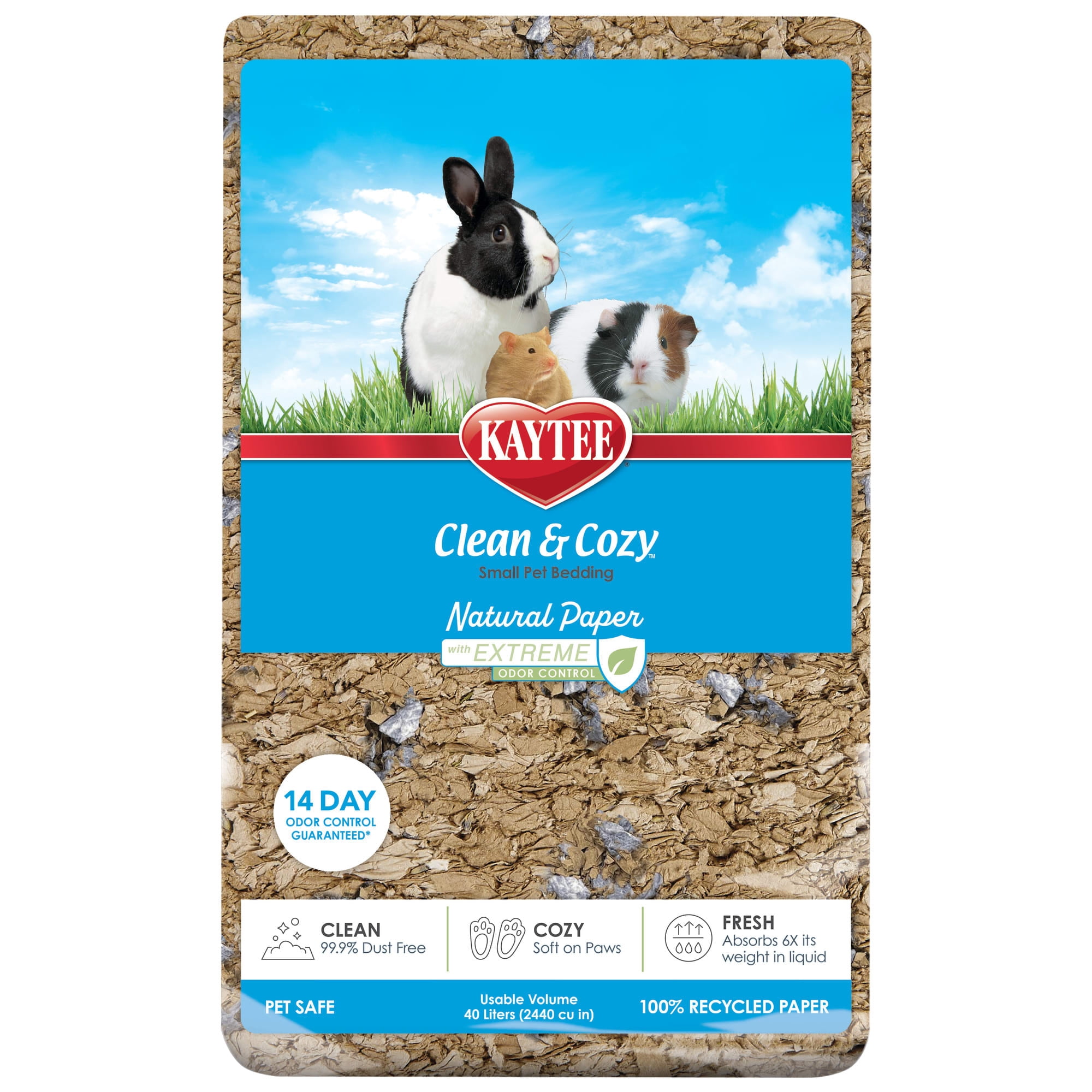 Kaytee Clean & Cozy Natural Paper with Extreme Odor Control Bedding 40 Liters