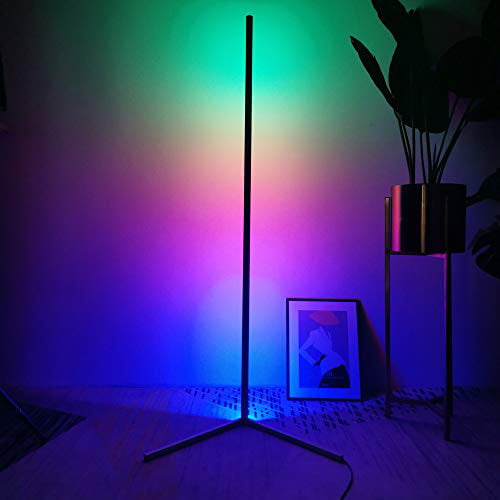 Modern Black Colour RGB Mood lighting Minimalist LED Corner Floor Lamp 