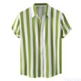 thumbnail image 2 of Fozruso Striped Button Down Shirt for Boys, Classic Short Sleeve Collared Shirt for Kids Daily Casual Wear, 2 of 7