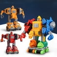 thumbnail image 4 of Fjnjuu Play Vehicle Realistic Toy Vehicle Set Dinosaur Assembly and Deformation Five In One Fire Engineering Vehicle Excavator Bulldozer Puzzle Toy, 4 of 7