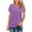 A116 Purple Womens Summer Tops Clearance Under $5, variant on Cagogo Women Short Sleeve Tshirts Summer Tops Under $10 Plus Size Pleated Front Tshirt Round Neck Cute Spring Tunic Tops Mothers Day Gifts for Mom
