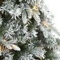 thumbnail image 4 of Nearly Natural 5' Green Pine Flocked Artificial Christmas Tree Prelit 150 Clear LED Lights, 4 of 6