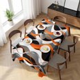 thumbnail image 3 of Abstract Stripes Table Cloth Waterproof Tablecloths, Retro Modern Orange Black Gray Lines Tablecloth Dining Table Cover for Kitchen Party Tabletop Outdoor, Rectangle Tablecloth 54x108 Inch, 3 of 9