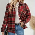 thumbnail image 2 of Xdegoge Fleece Lined Jackets for Women Plaid Flannel Shackets Button Down Collared Shirt Jacket Trendy Dressy Casual Work Tops Fall Winter Fashion Clothes Streetwear, 2 of 10