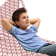 thumbnail image 1 of Modern Lounger Chair Bag, Geometrical Chevron Lines and Triangle Shaped Border Seem Art Image, High Capacity Storage with Handle Container, Lounger Size, Dark Coral and White, by Ambesonne, 1 of 5