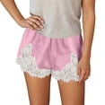 thumbnail image 3 of Womens Slik Lace Shorts High Waist Wide Leg Short Pant Casual Fall Comfortable Soft Pajama Bottoms, 3 of 5