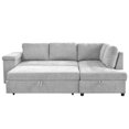 thumbnail image 4 of 91.5-Inch L Shaped Couch, with Pull Out Bed and Storage Sectional Sleeper Sofa with Hidden Storage , Sleeper Sofa Bed with storage,for Living Room, Apartment, Bedroom, Office, 4 of 21