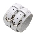 thumbnail image 1 of Pulsera de cuero con doble hebilla ancha para hombre y mujer, 1 of 1