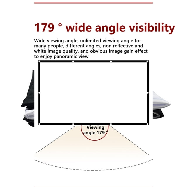 Foldable Anti-light Projection Screen Portable Theater HD Projector Curtain Party Video Movie Playing for Bedroom Indoor 60inch Type 2