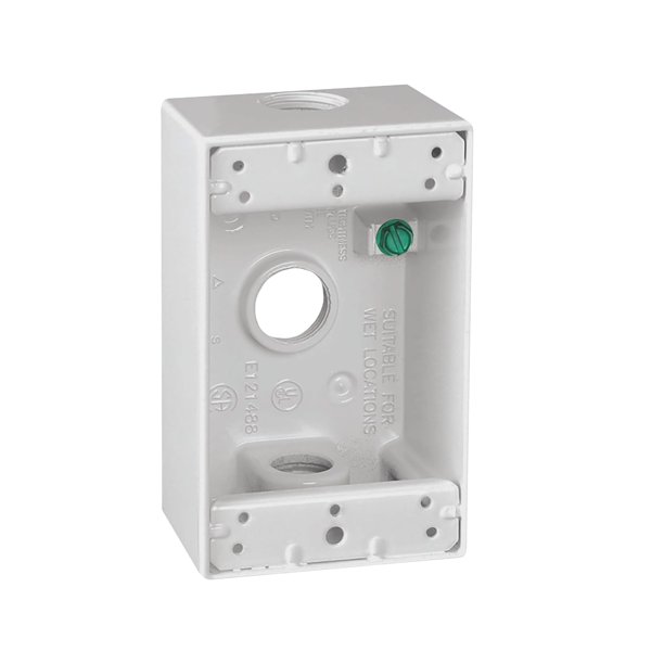 Caja eléctrica metálica Sigma 14250WH, resistente a la intemperie, blanca