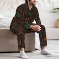 thumbnail image 7 of Fotbe Polynesian Turtles Pattern Long Sleeve Pajama Set for Men,Sleepwear Set,2-piece Loungewear Set,Soft PJs Comfy Nightwear with Pockets-X-Large, 7 of 7