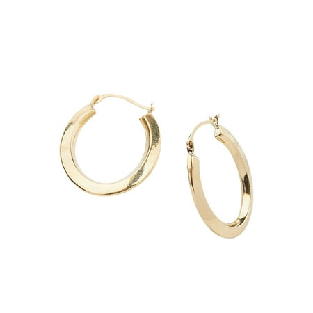 14k Gold Knife-Edge Oval Hoop Earrings