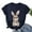 Navy, variant on HOMBOM White Womens Easter Shirts 2024 Short Sleeve T-shirts Easter Rabbit Print Crew Neck Y2k Tops Summer L