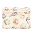 thumbnail image 7 of Yayeee Collapsible Cube Storage Bin with Lid Fabric Closet Decorative Basket with Handles, Green Watercolor Seashells, 7 of 7