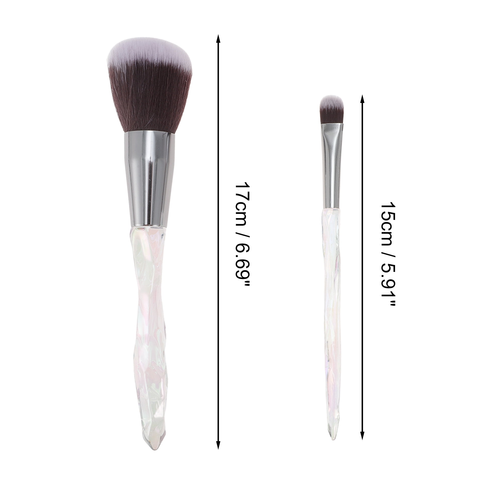 Unique Bargains 10 Pcs Convenient Makeup Brush Set for Travel White, Brown