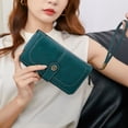 thumbnail image 2 of Cartera antimagnética para mujer, cartera europea y americana para mujer, cartera con cera de aceite, cartera, bolso de mano de gran capacidad, 2 of 5