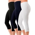 thumbnail image 5 of 3 Pack Women's High Waisted Capri Jegging Stretch Jean Style Capris Size S -3XL Inseam 19", 5 of 7