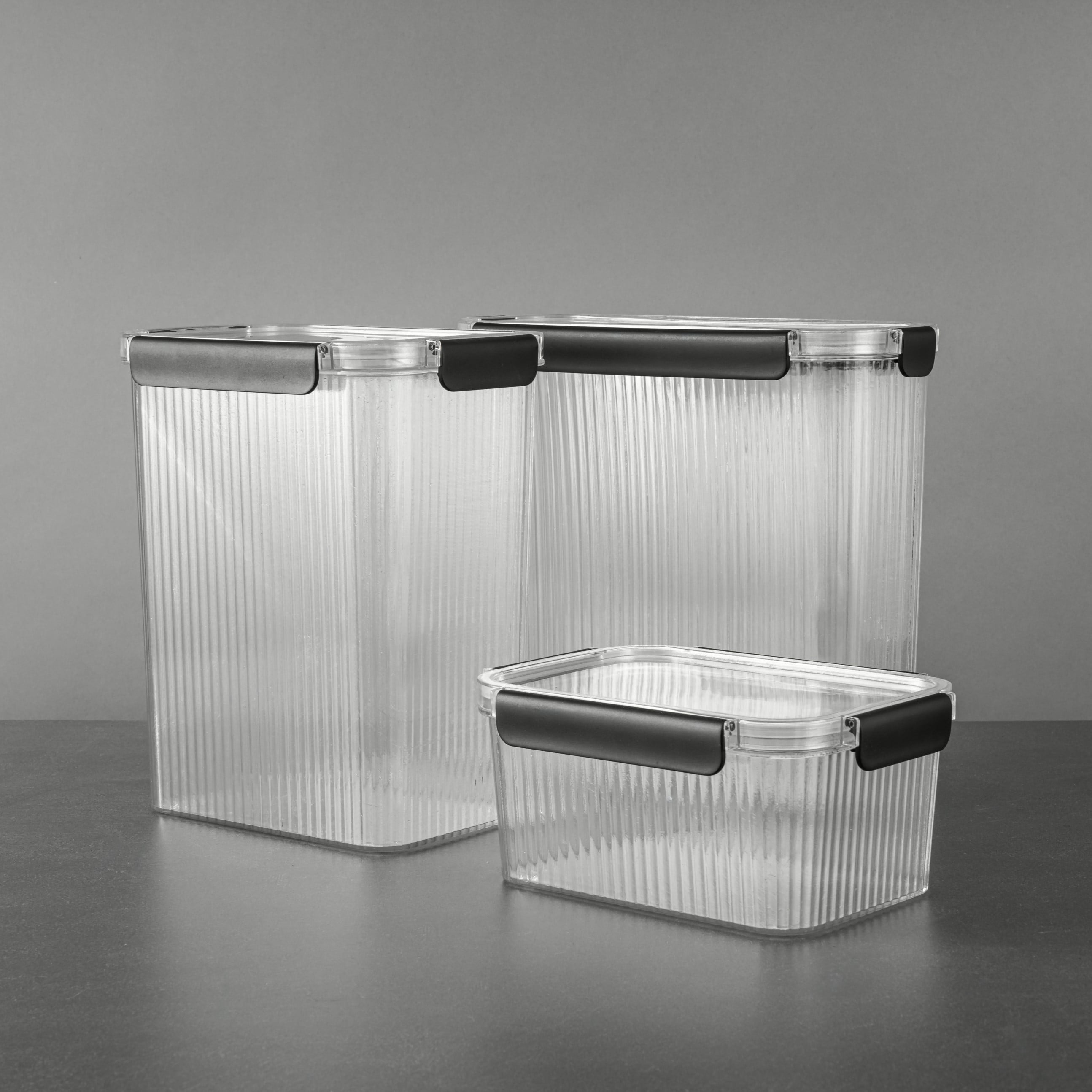 (2 pack) Thyme and Table 6-Piece Clear Ribbed Food Storage Container Set