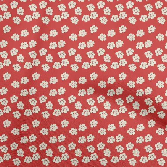 oneOone Georgette Viscose Red Fabric Floral Sewing Craft Projects Fabric Prints By Yard 42 Inch Wide-LG