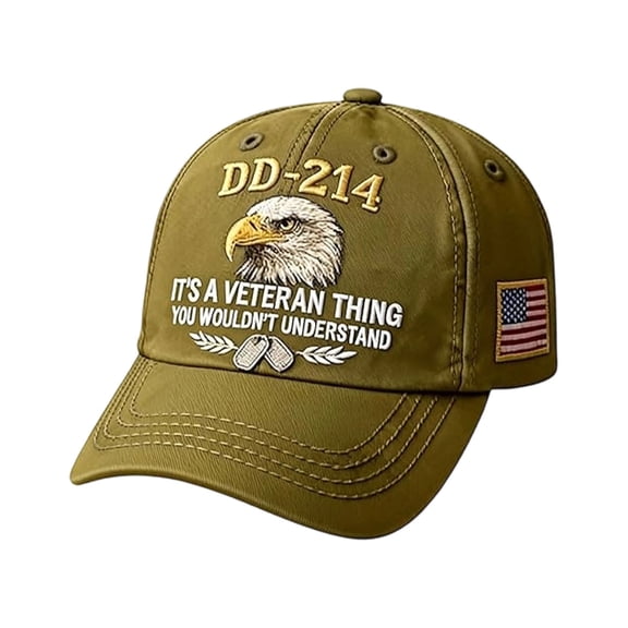 DD-214 Army Veteran Hat - Vintage Adjustable Embroidered Badge Cap - Veteran Day Gifts Patriotic Baseball Hat - 250 Anniversary Usa Hat