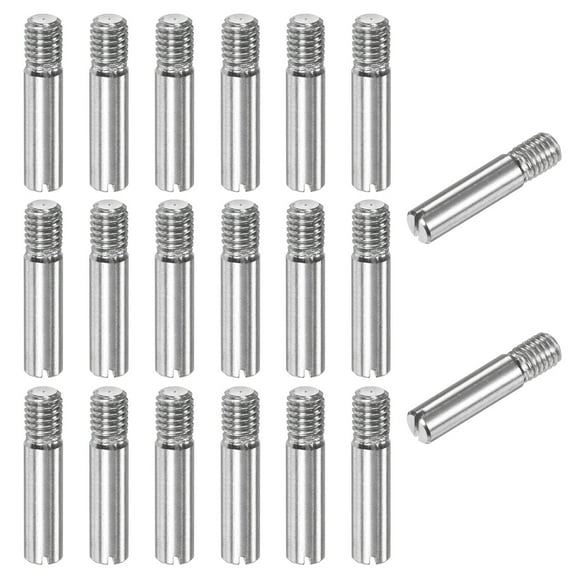 Uxcell 20-Pack M5 x 25mm Slotted Cylindrical Pin Dowel, 304 Stainless Steel for Metal Devices [Silver Tone]
