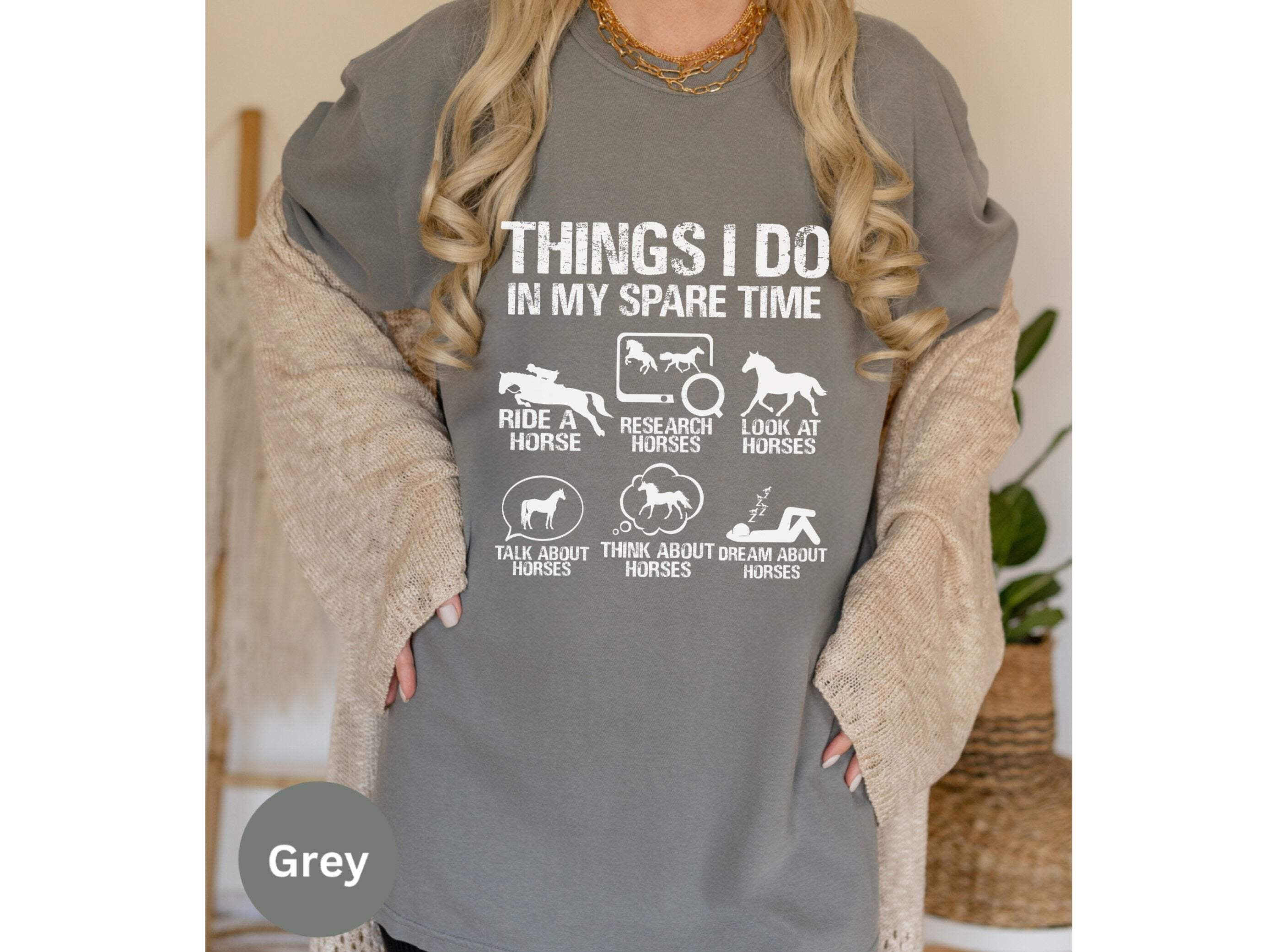 Horse Lover Shirt, Things I Do In My Spare Time T-Shirt, Equestrian Gift, Horse Riding Tee, Research Horses, Funny Horse Shirt