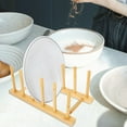 thumbnail image 4 of Plate Storage Rack Foldable Shelf Bamboo Dish Draining Racks Holder Drainer Cutlery Pot Lid, 4 of 6