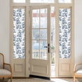 thumbnail image 2 of Blue Fruit Window Privacy Film, Vintage Plant Nature Botanical Flower Floral Static Cling UV Sun Blocking Heat Control Window Tint, Non-Adhesive One Way Windows Privacy Cover 17.7''x78.7'', 2 of 7