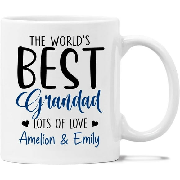 World's Best Grad Lots Of love Mug Gifts, Grad Mug Gifts For Grandpa, Daddy Mugs Gifts For Him, Grandchild Funny Mug Gift, Custom Grandkids Name, Grad Tea Cup 11oz