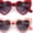 [2-Pack] Red & Dark Pink, variant on Girls Kid Size Heart Shape Lolita Valentine Love Sunglasses Black - Smoke