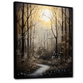 thumbnail image 2 of Designart "Forest Tree Monochrome Moonlit Forms II" Traditional Floater Framed Canvas Art Print, 2 of 7