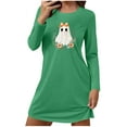 thumbnail image 2 of Censtreet Halloween Sleep Shirts for Women Long Sleeve Night Shirts for Sleeping Pullover Nightgown Soft Nightdress, 2 of 6