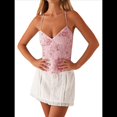 thumbnail image 2 of Camisola Sin Mangas con Cuello en V, Lentejuelas y Diamantes de Imitación Brillantes para Mujer, Top Corto de Verano con Espalda Abierta para Fiesta y Club Rosa S, 2 of 6