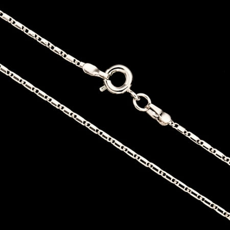 Lock Chain Necklace With Springring Clasp 24Inch Silver Plated Brass 1.5mm Chain Width 1pcs/pack (3-Chain Value Bundle), SAVE $2