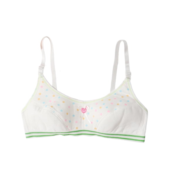Girls Sports Bras 6-11 Seamless Racerback Training Bras for Girls-No Pads, Chest Double Lined White 10-14Y