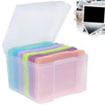 thumbnail image 3 of CNKOO Photo Storage Box Set Plastic Photo Case with 6 Inner Organization Cases Colorful/Clear Greeting Card Organizer Portable Reusable Seed Storage Box with Lid for Cards Pictures Stamps, 3 of 11