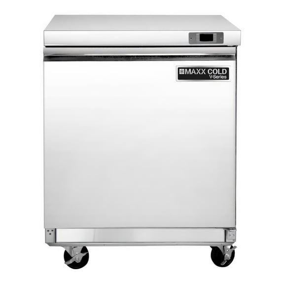 Maxx Cold V-Series 1 Door Undercounter Freezer, 29"W, 7.8 cu ft, in Stainless Steel (MVF29UHC)
