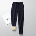 thumbnail image 2 of Women's Warm Winter Fleece Sweatpants Sherpa Lined High Waist Drawstring Active Running Jogger Pants with Pockets, 2 of 5