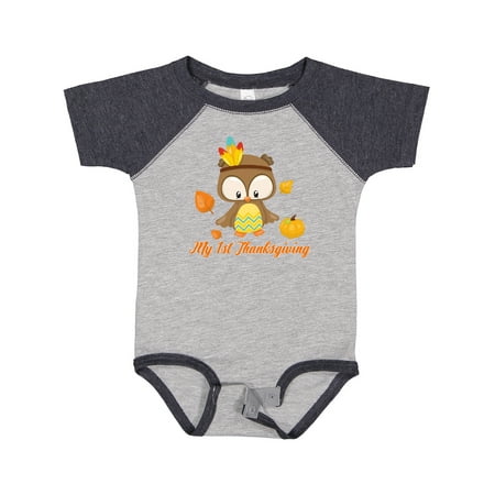 

Inktastic My First Thanksgiving Owl Gift Baby Boy or Baby Girl Bodysuit