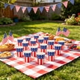 thumbnail image 5 of Kugisaki Independence Day Party Tableware Set Star Striped Flag Printed Disposable Plates & Paper Cup and Napkins for Holiday Home Parties, 5 of 6