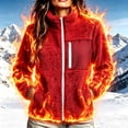 thumbnail image 2 of AGWOLF Fuzzy Fleece Jackets for Women Long Sleeve Warm Teddy Coats Faux Shearling Shaggy Full Zip Jacket with Zipper Pockets Red XXL, 2 of 9
